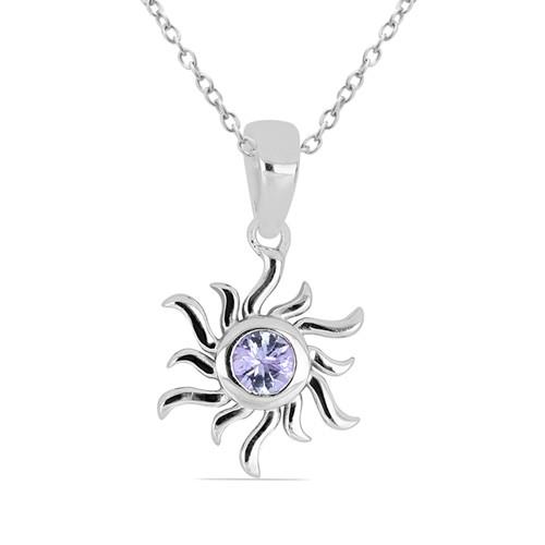 BUY REAL TANZANITE GEMSTONE PENDANT IN 925 STERLING SILVER